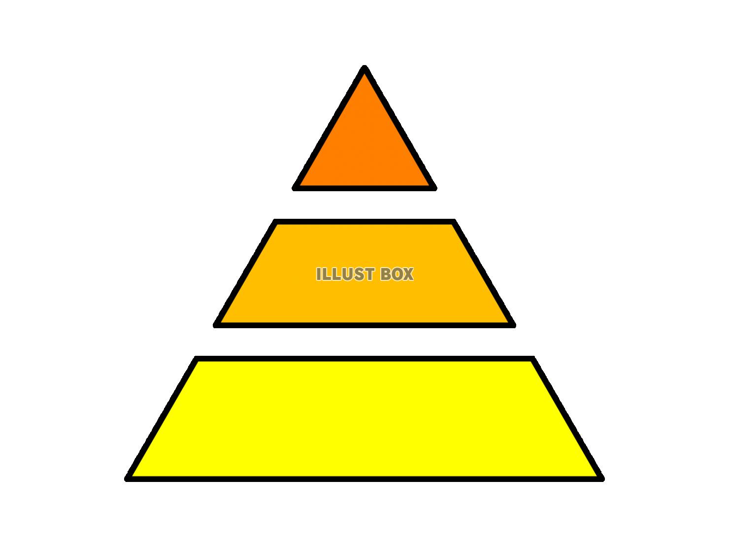 カラフルなピラミッドの組織図グラフ【透過PNG】
