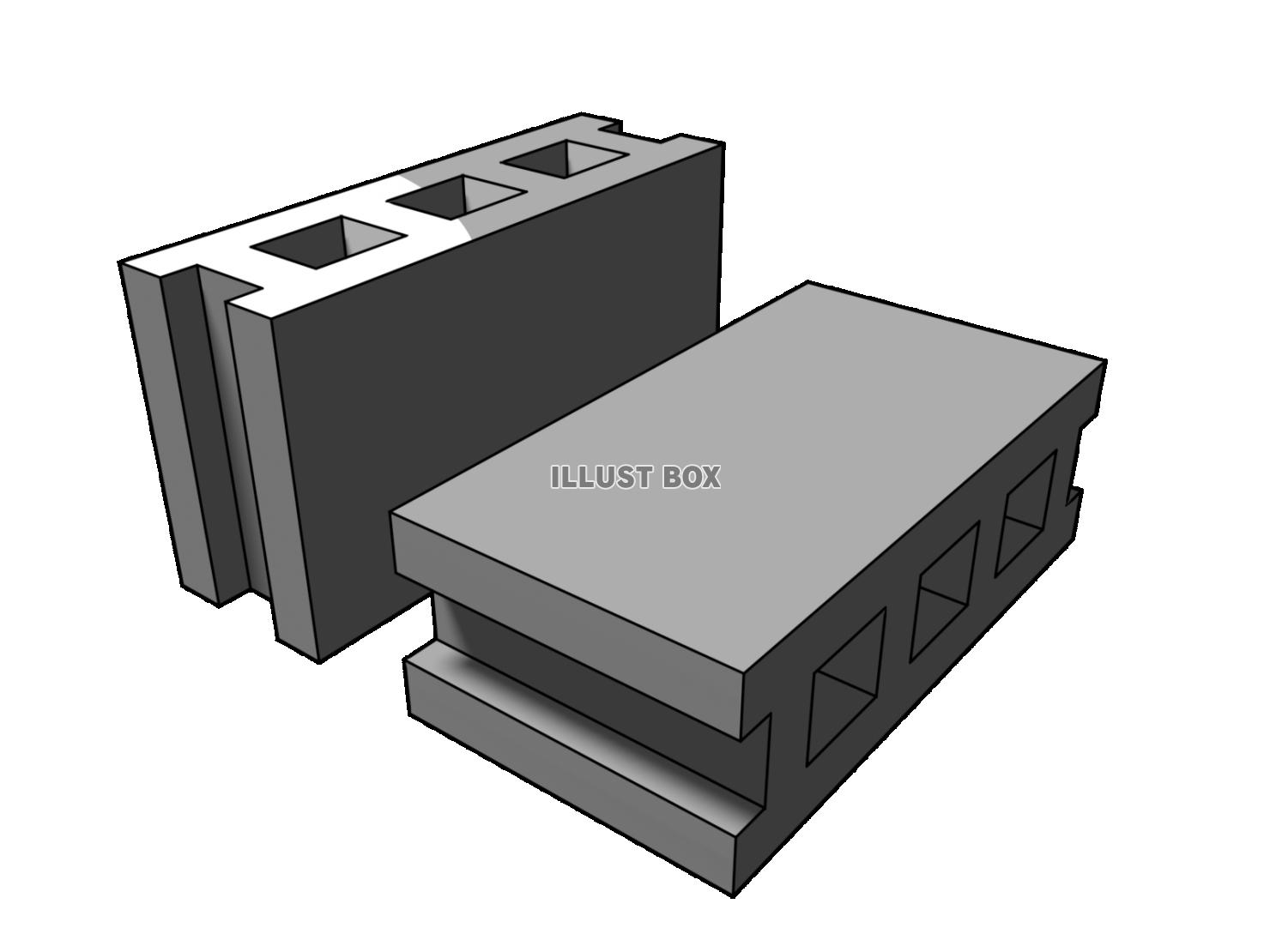 コンクリートブロックの3DCG【透過PNG】