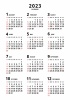 2023年★年間カレンダー★シンプルデザイン★A3★タテ