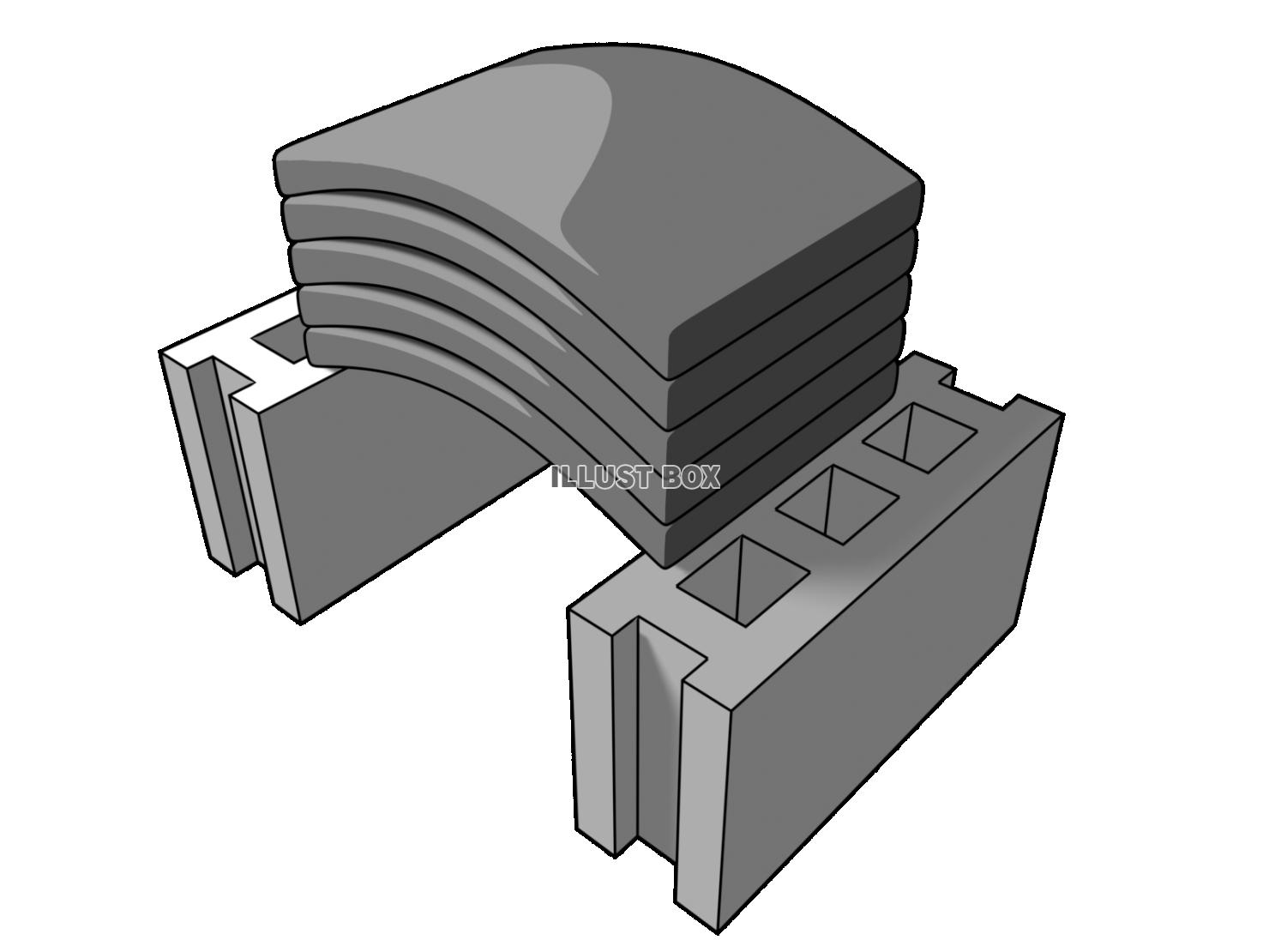 瓦割り（カワラとブロック）の3DCG【透過PNG】