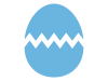 割れた卵の殻のシンプルなアイコン【透過PNG】