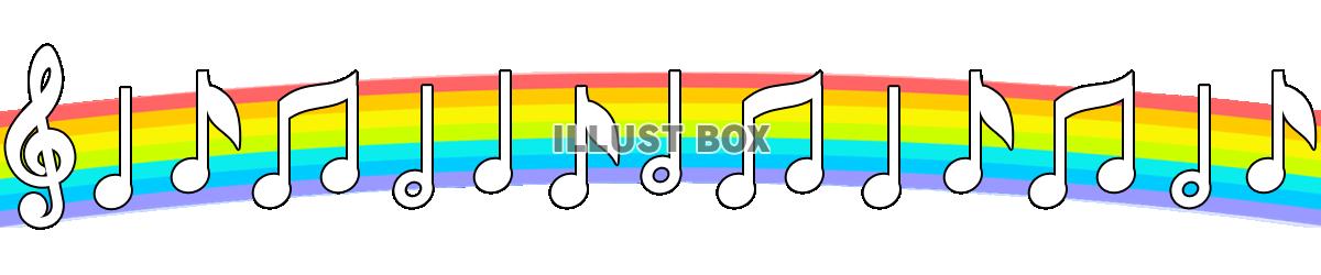 音符のライン素材シンプル飾り罫線背景イラスト透過png