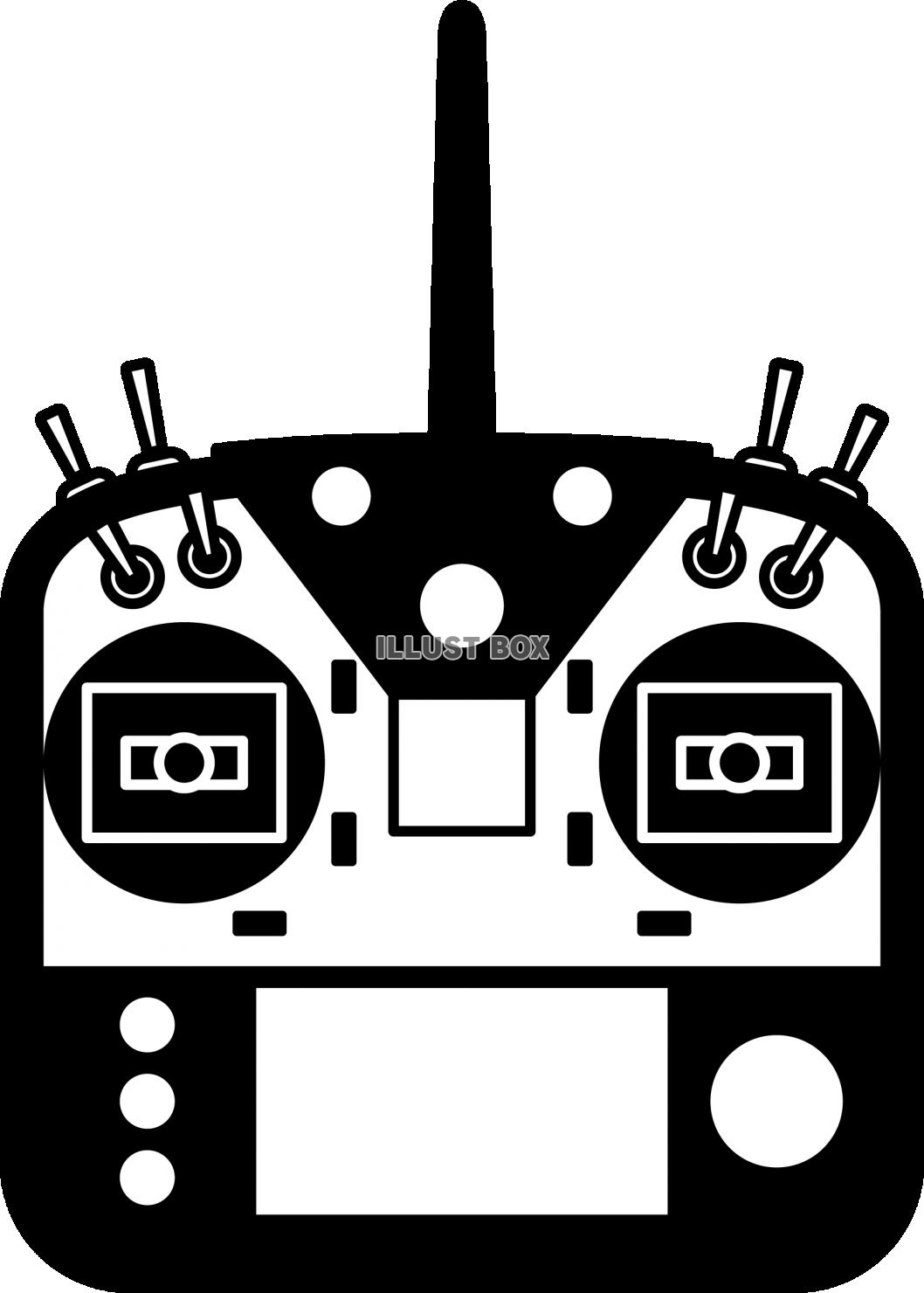 モノクロのラジコン模型の送信機　プロポ　操縦機