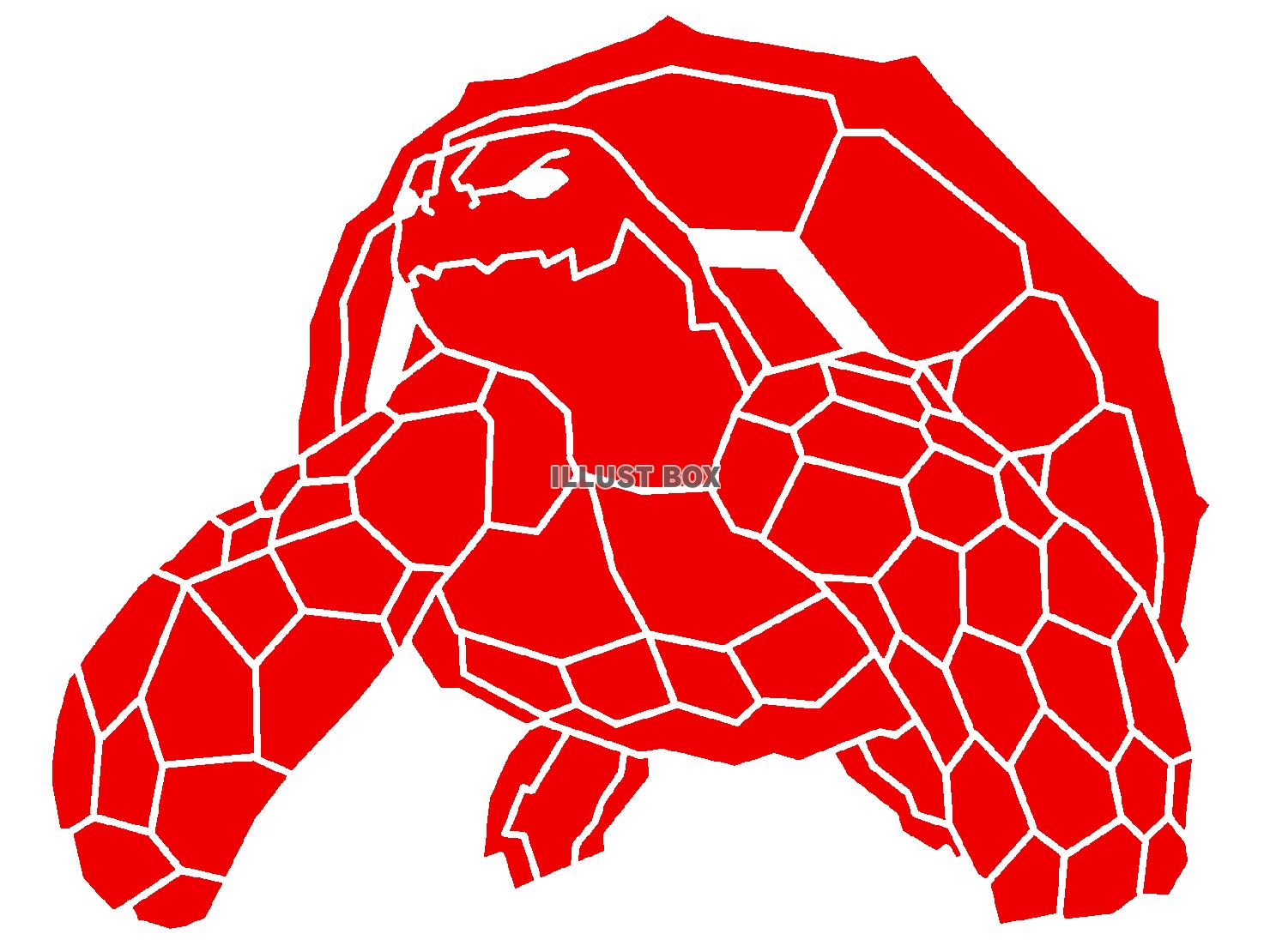 赤色の亀のシルエットアイコン