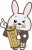 おみくじ持つ笑顔のうさぎのイラスト