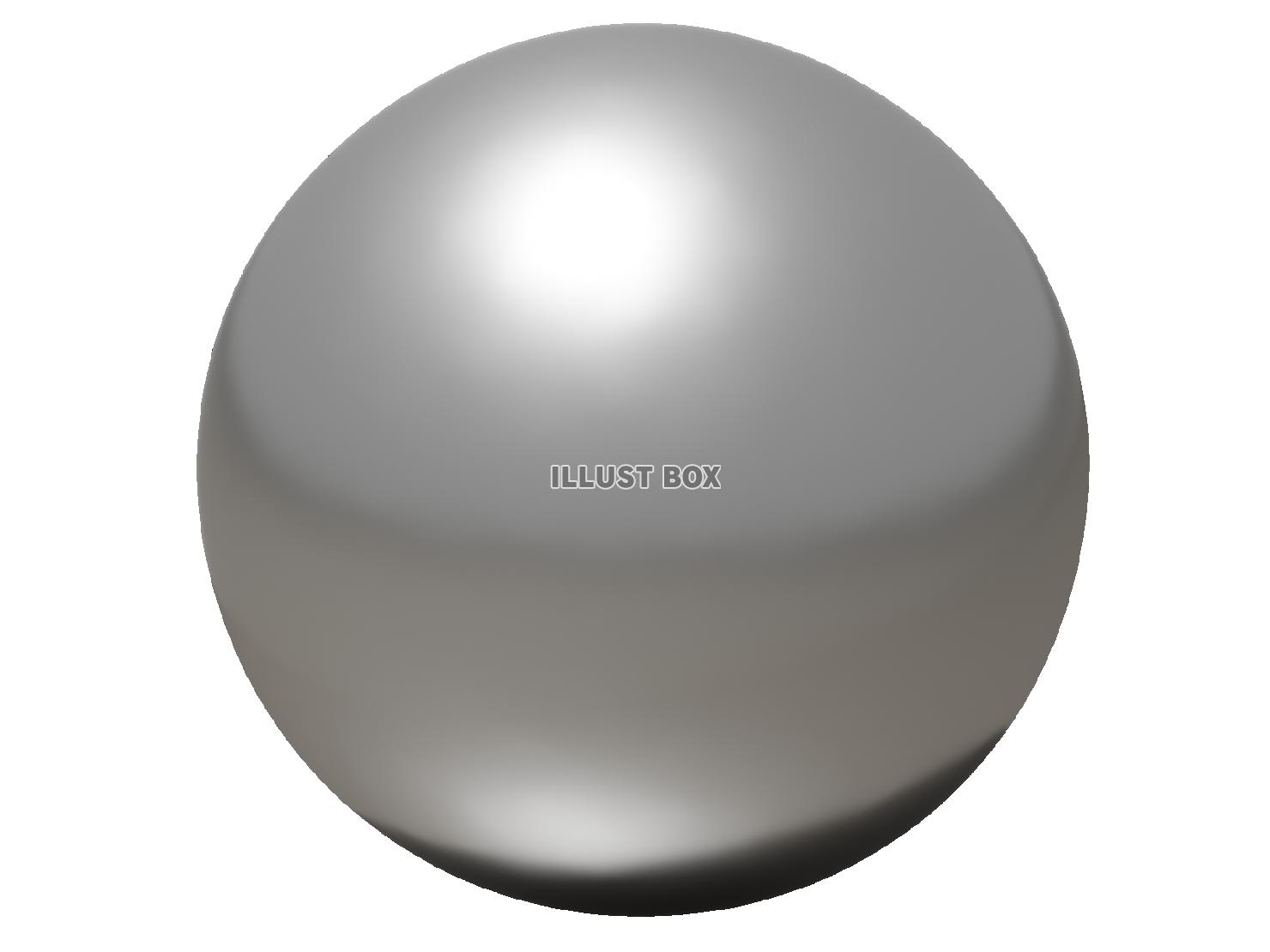 リアルな銀色の球体の3DCG【透過PNG】