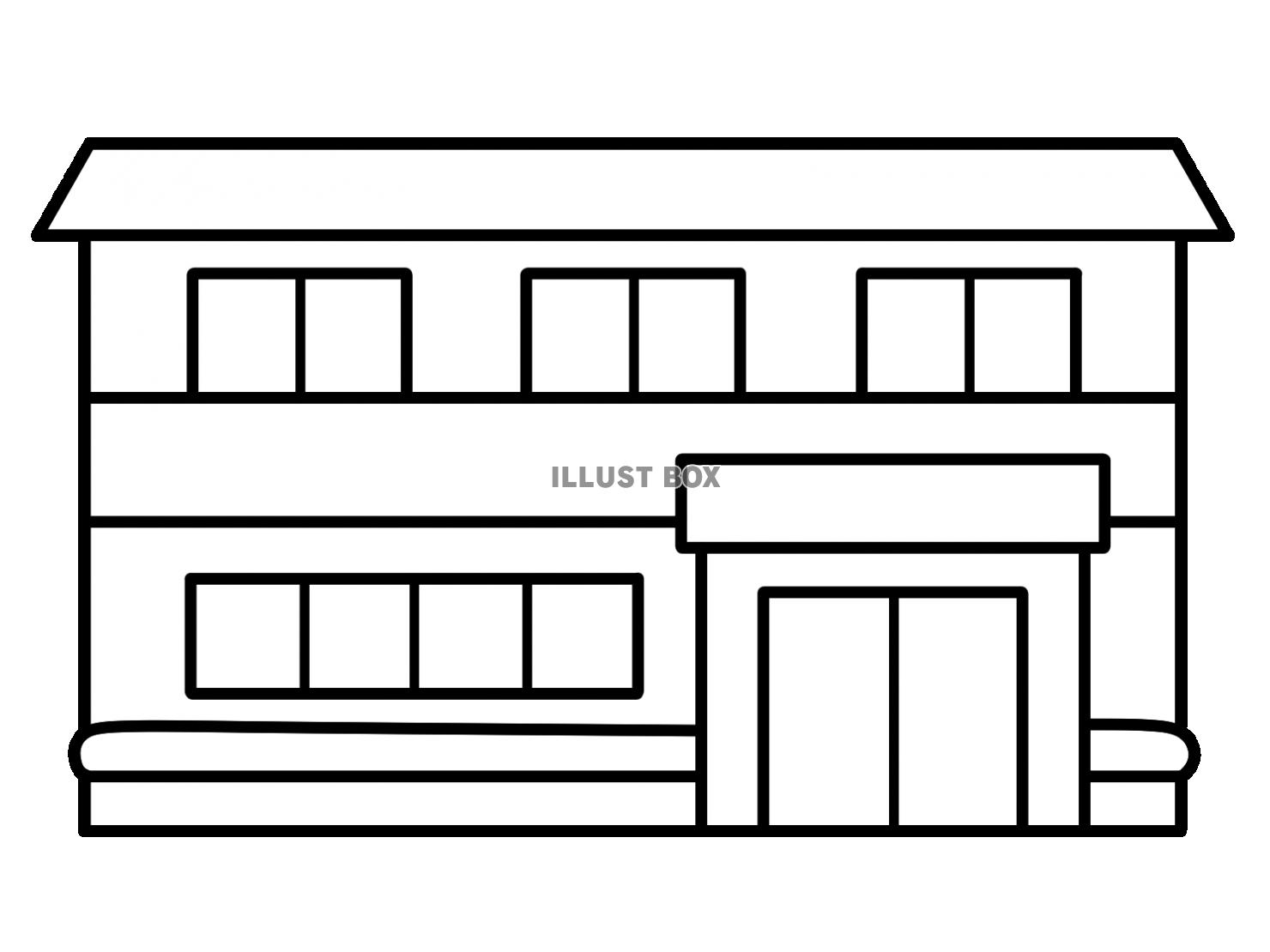 福祉施設　建物　モノクロ