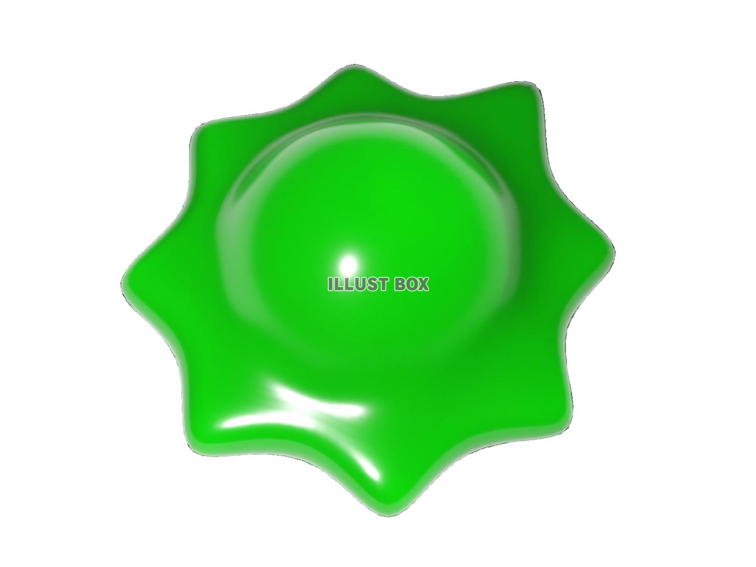緑色のリアルスライムの3DCG【透過PNG】