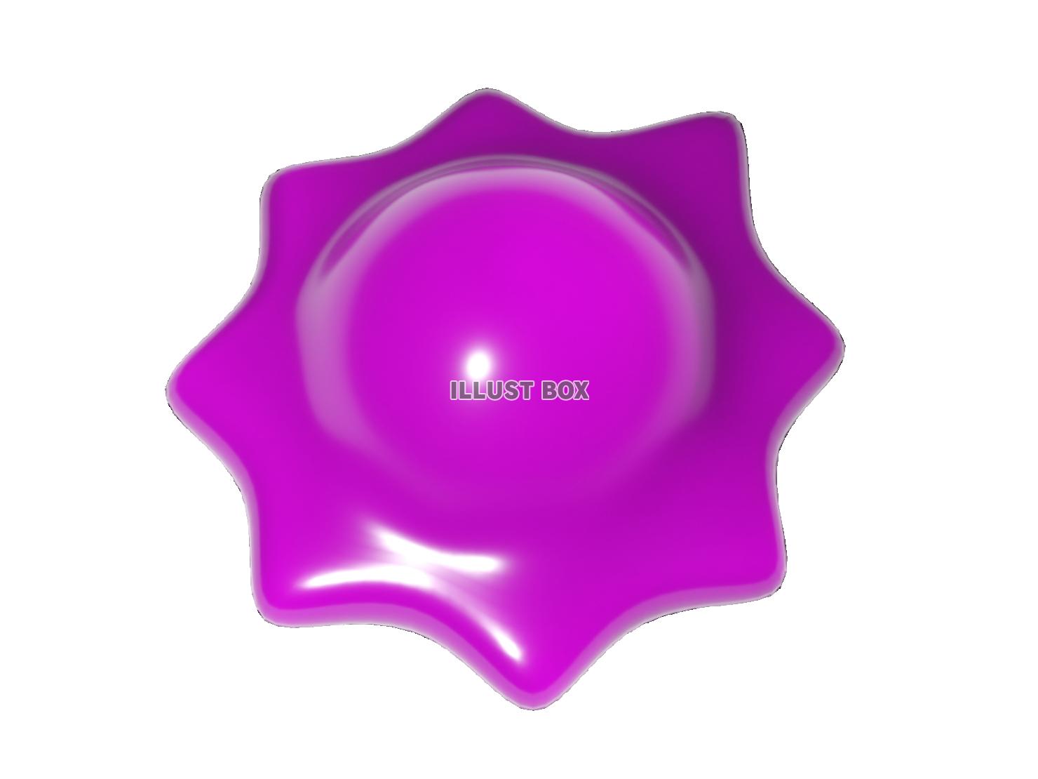 紫色のリアルスライムの3DCG【透過PNG】
