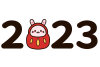 干支のウサギの達磨と2023