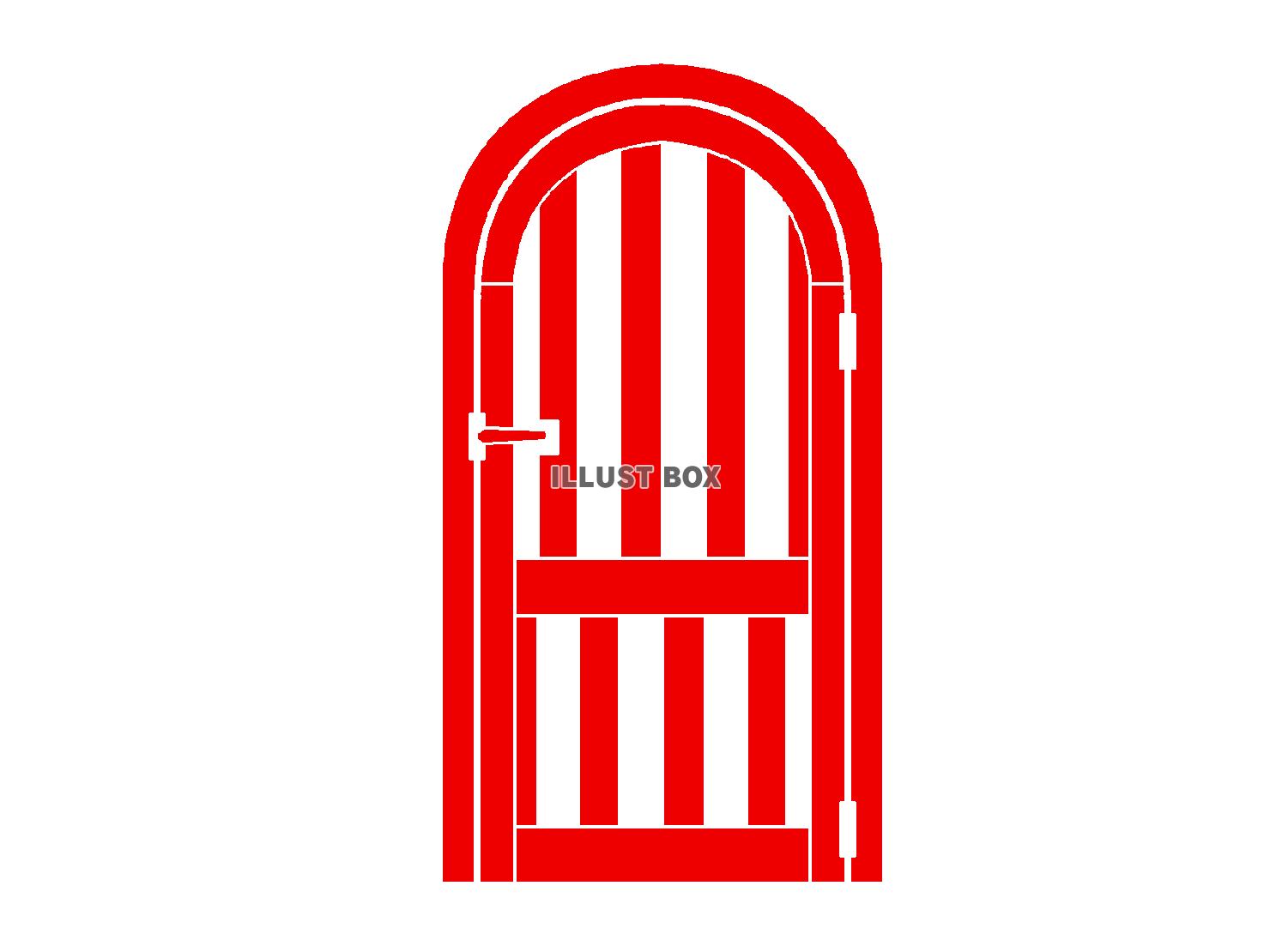 赤色の扉のシルエットアイコン