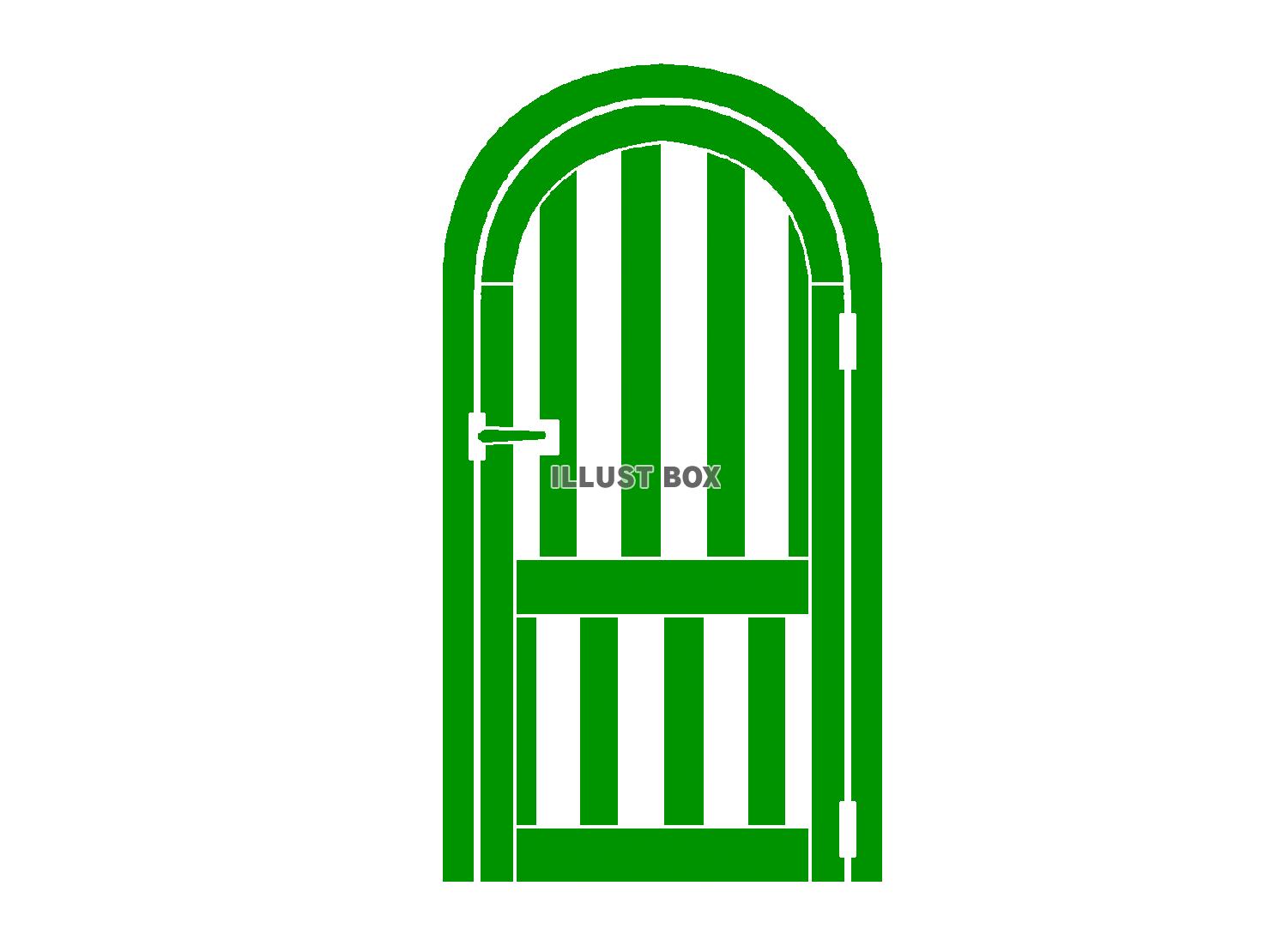 緑色の扉のシルエットアイコン