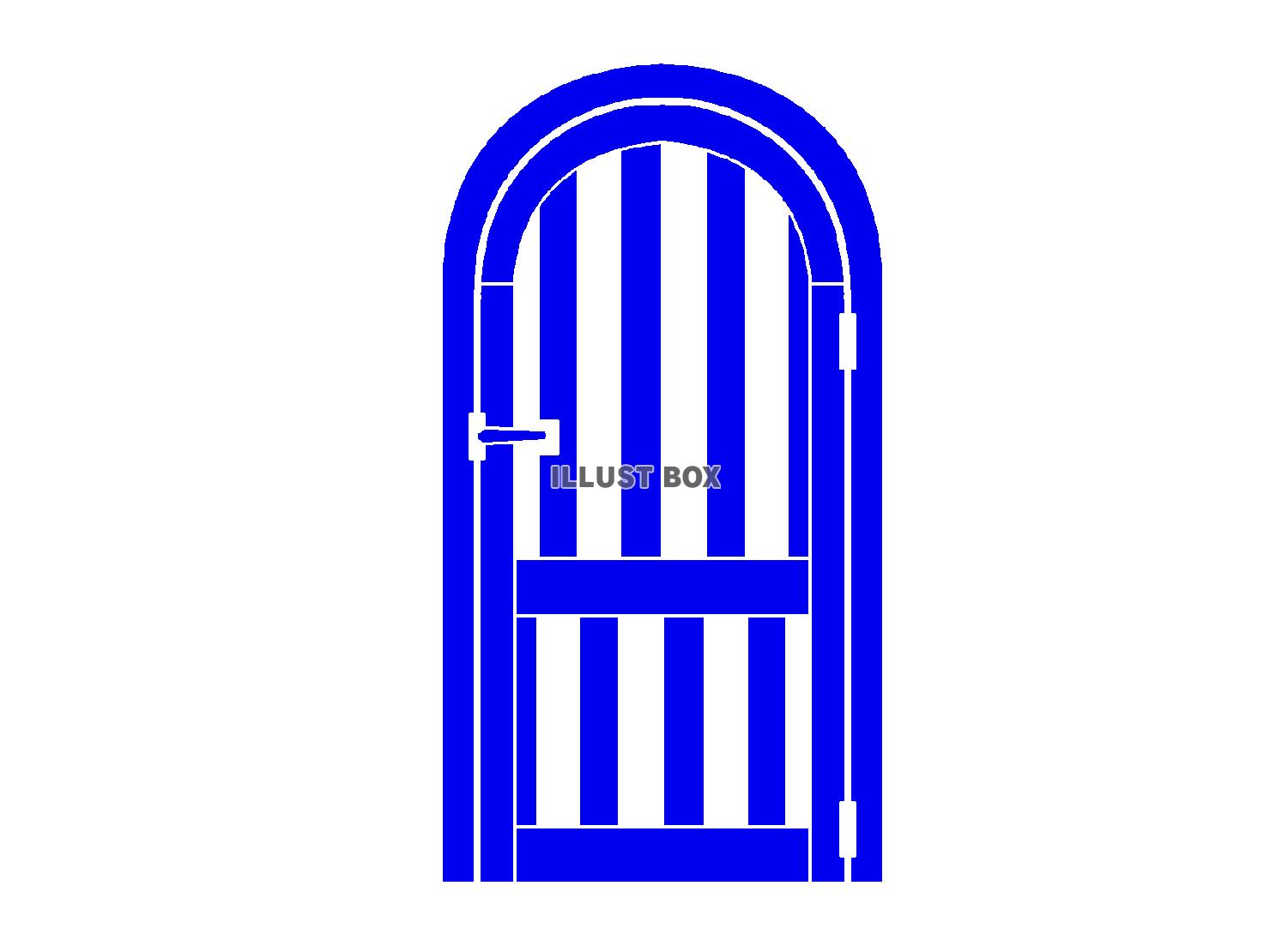 青色の扉のシルエットアイコン