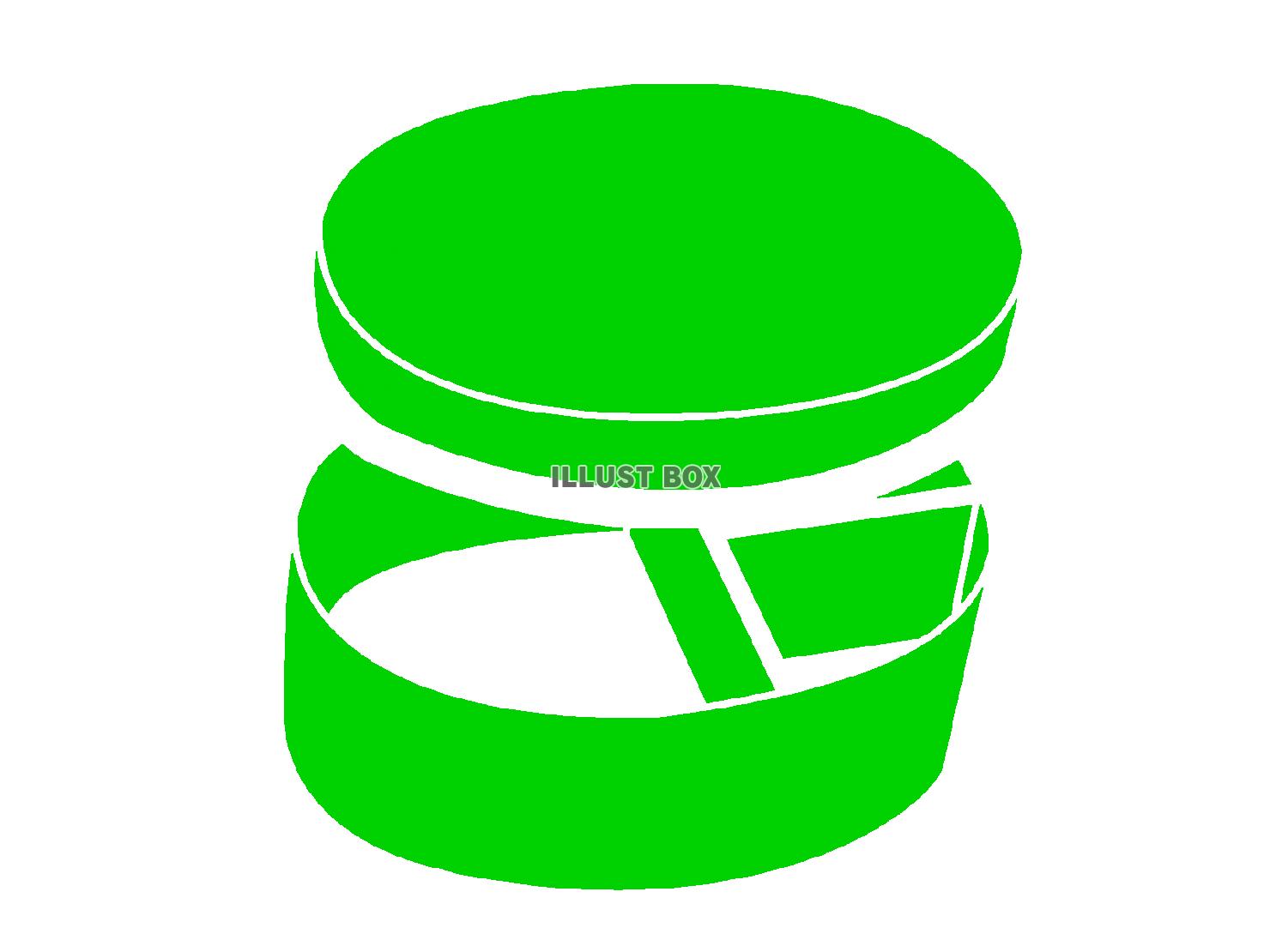 緑色の弁当箱のシルエットアイコン