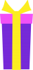 プレゼントボックス01　縦長　紫と黄リボン