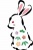 卯年年賀状に使える和風の柄をあしらったうさぎのイラスト