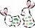 卯年年賀状に使える和風の柄をあしらったうさぎのイラスト