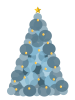 青いクリスマスツリーのイラスト