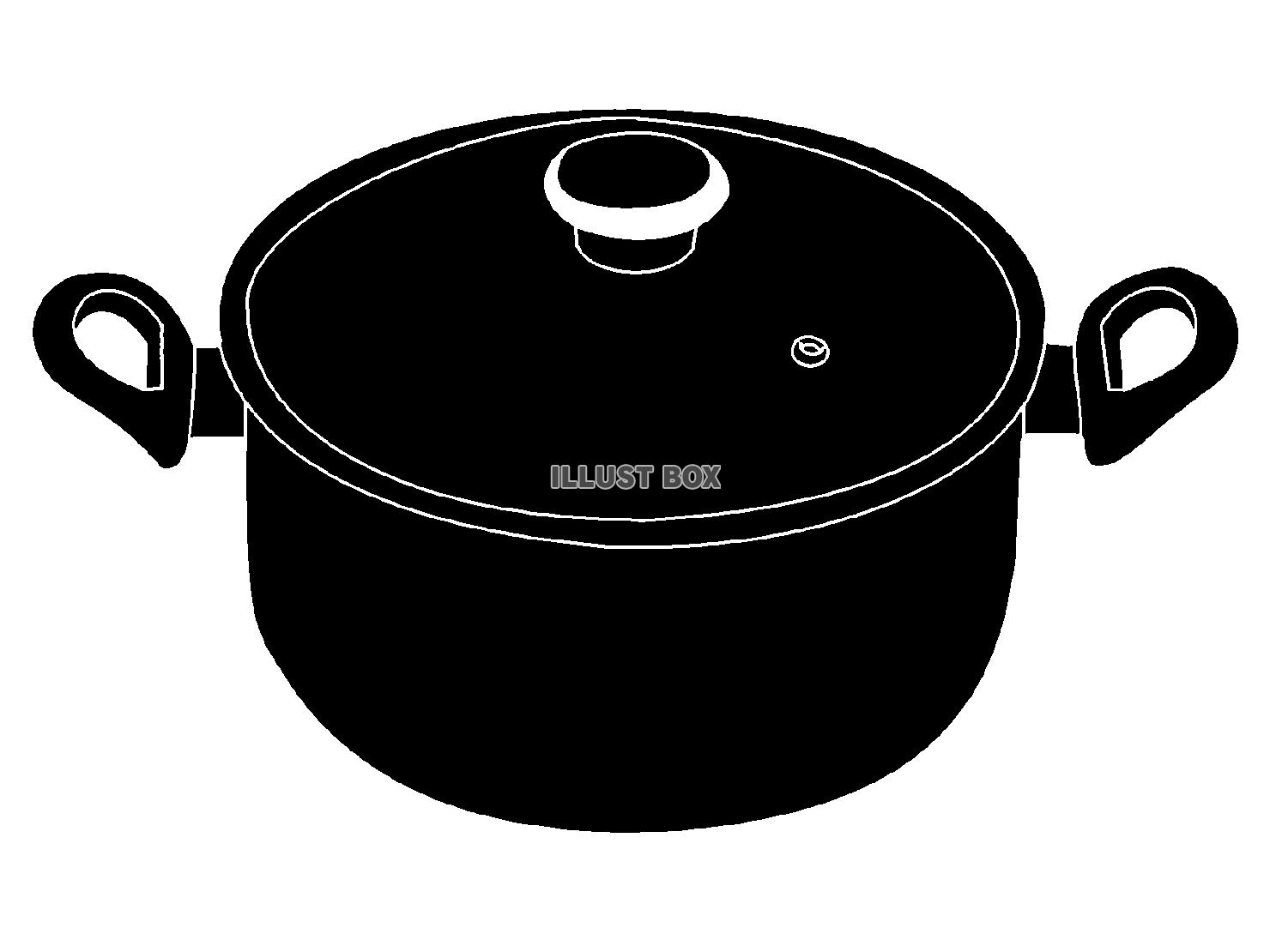 黒色の鍋のシルエットアイコン