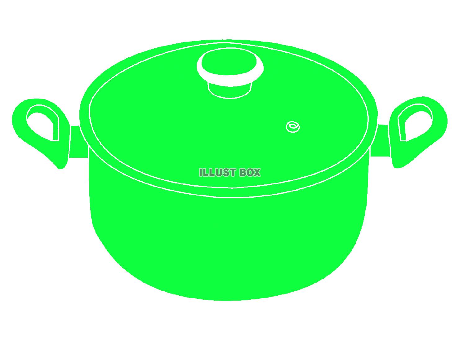 緑色の鍋のシルエットアイコン