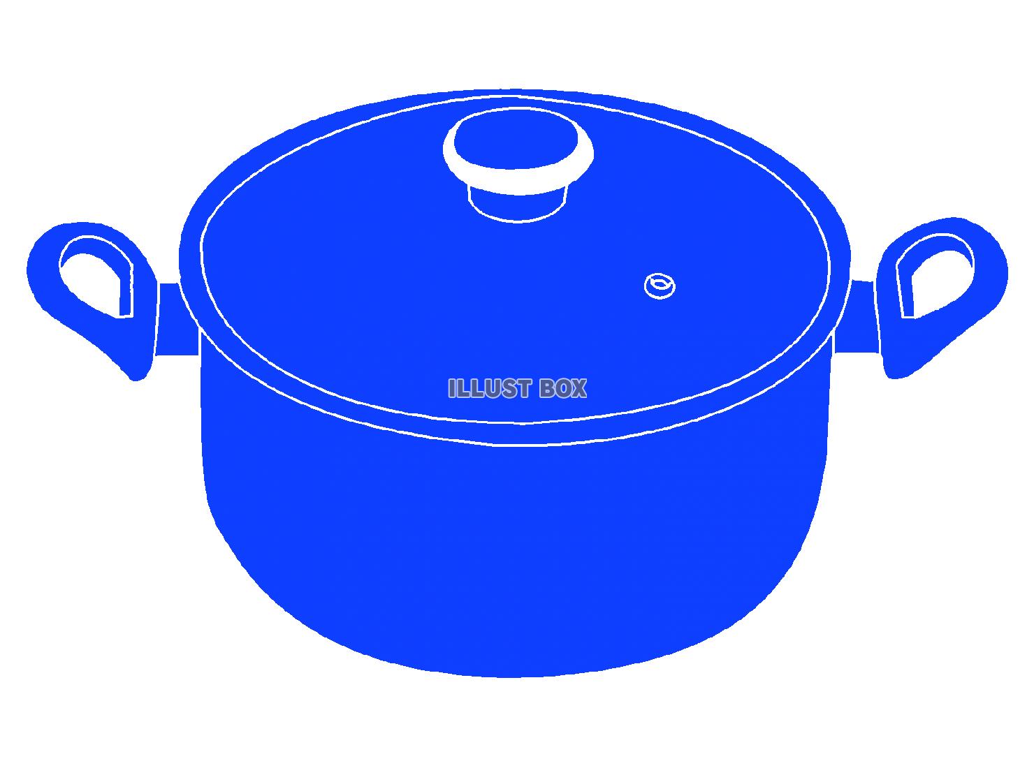 青色の鍋のシルエットアイコン
