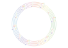 12_フレーム_虹色の五線譜フレームと音符・丸い円