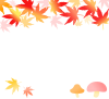 紅葉ときのこ背景　透過png