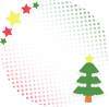 クリスマスのフレーム09　ツリーと星