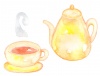 水彩の紅茶