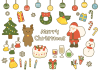 クリスマスのイラストセット線あり(zipファイル: pdf,jpg,透過png)