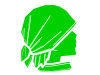 緑色のバンダナを着けた横顔のシルエットアイコン