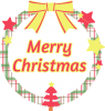 クリスマスのロゴ16　リボンとツリー星