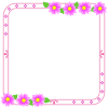 ピンク色お花模様フレームシンプル飾り枠素材イラスト透過png