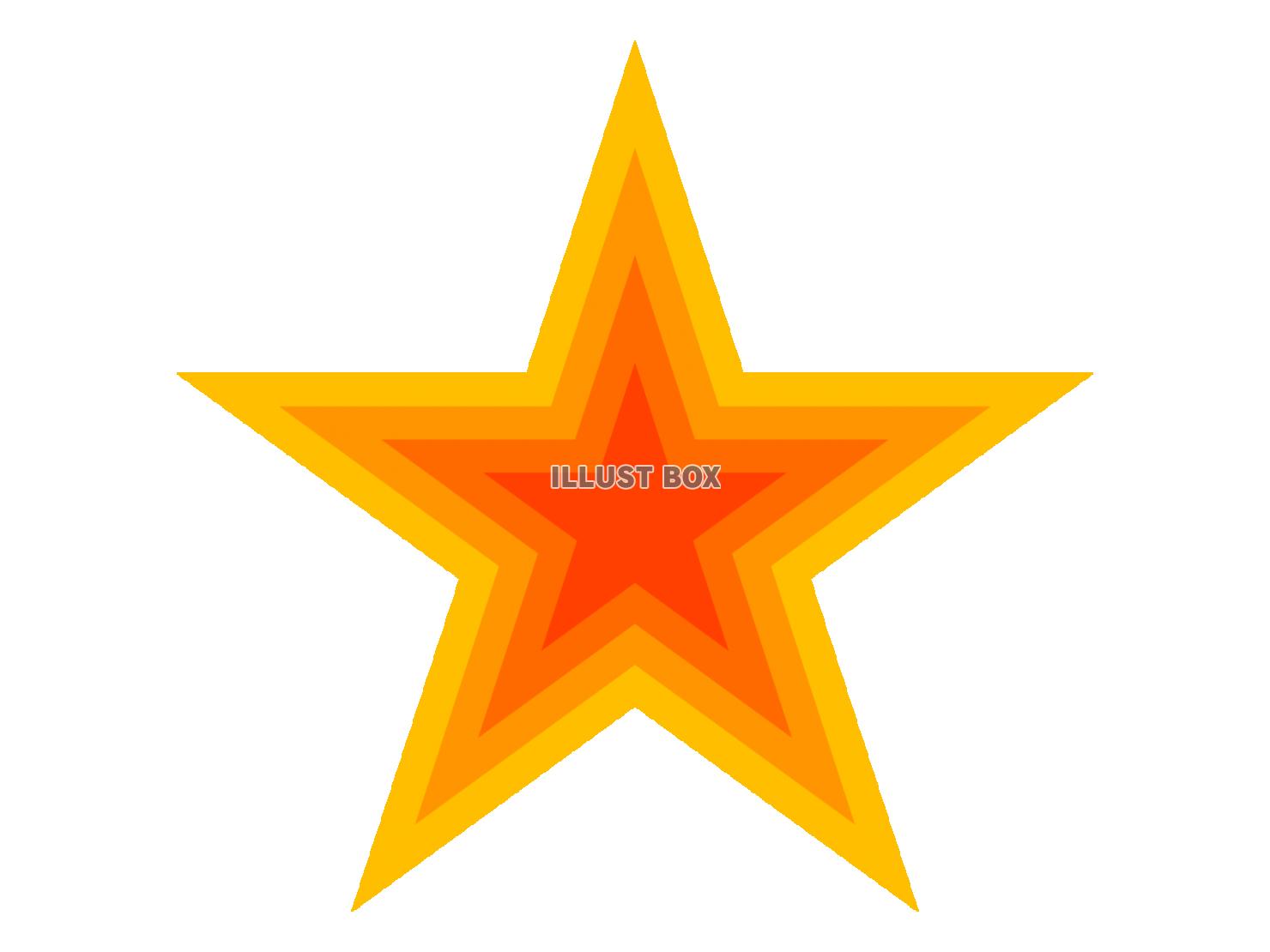 グラデーションアイコン・星【透過PNG】