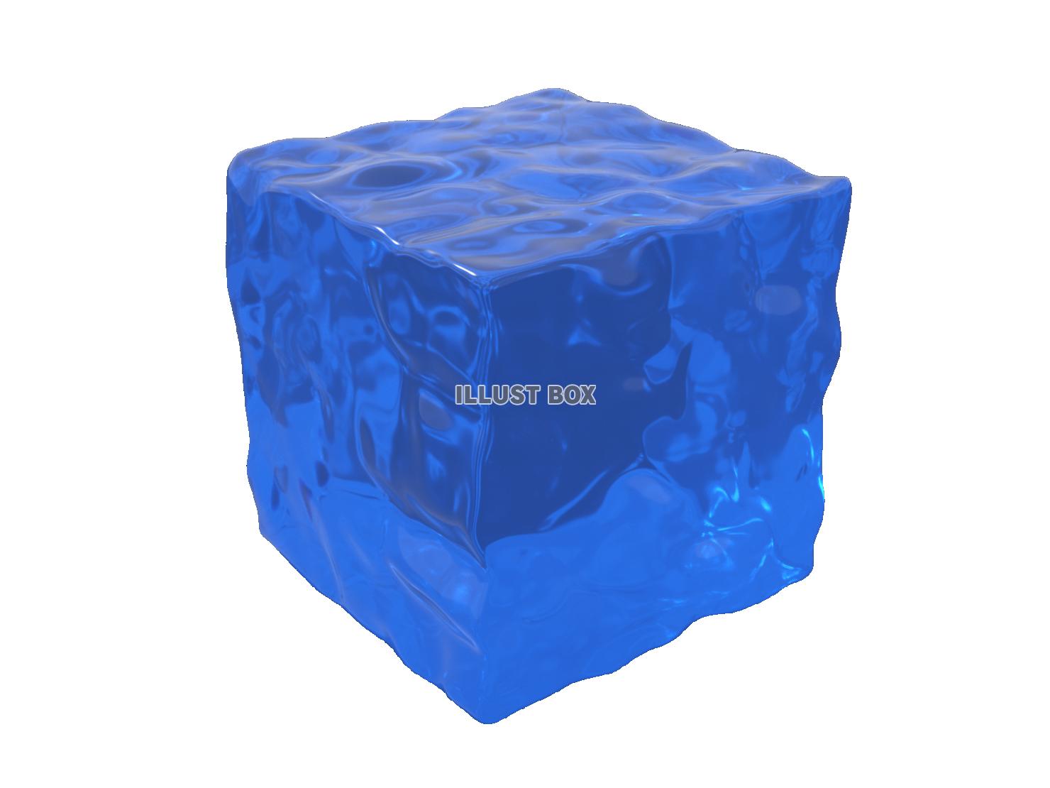 立体的な水の立方体の3DCG【透過PNG】