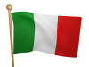 リアルになびくイタリア国旗の3DCG【透過PNG】