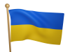 リアルになびくウクライナ国旗の3DCG【透過PNG】