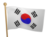 リアルになびく韓国国旗の3DCG【透過PNG】