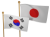 リアルになびく日韓国旗の3DCG【透過PNG】