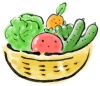 筆絵のかわいいサラダ野菜２