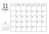 2023年 11月 シンプルカレンダー（A4 ）