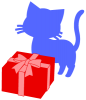 【シルエットねこ】プレゼントと猫