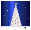白のクリスマスツリーのイラスト