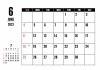 2023年 6月 シンプルカレンダー（A4 ）