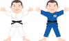 両手を広げる柔道選手のキャラクターセット