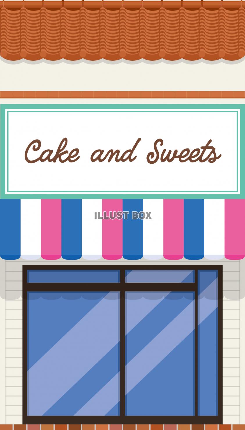 商店街の小さな店舗　おしゃれなケーキ屋　スイーツ