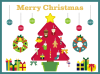 赤いツリーのクリスマスのオーナメントセット