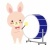 2023年卯年 年賀状に使えるかわいいうさぎの大太鼓奏者