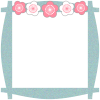 和柄梅の花模様フレームシンプル飾り枠背景イラスト透過png