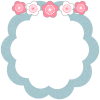 和柄梅の花模様フレームシンプル飾り枠背景イラスト透過png 